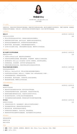 2025IT审计助理初级简历模板