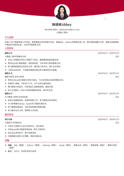 2025大数据简历模板